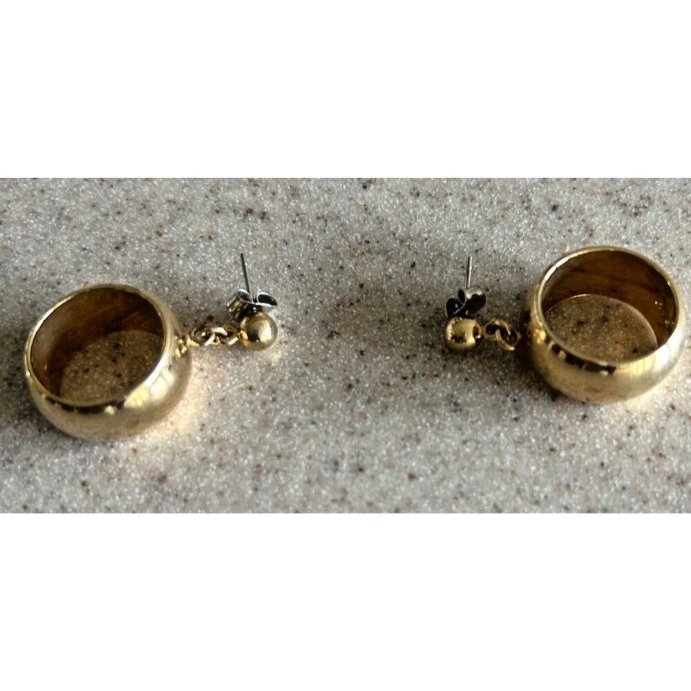 Sarah Coventry Goldtone Gold Tone Dangle Drop Heavy Earrings, SIGNED SARAH